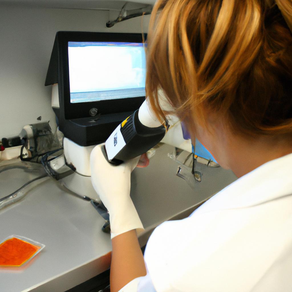 Person working with nanotechnology equipment
