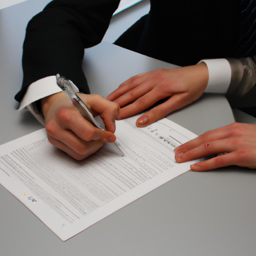 Person signing financial partnership agreement